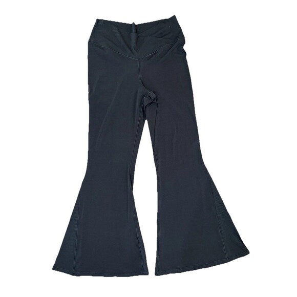 Aerie OFFLINE Real Me Super Flare Leggings XXL High Rise Black Ribbed Panels - Picture 1 of 8